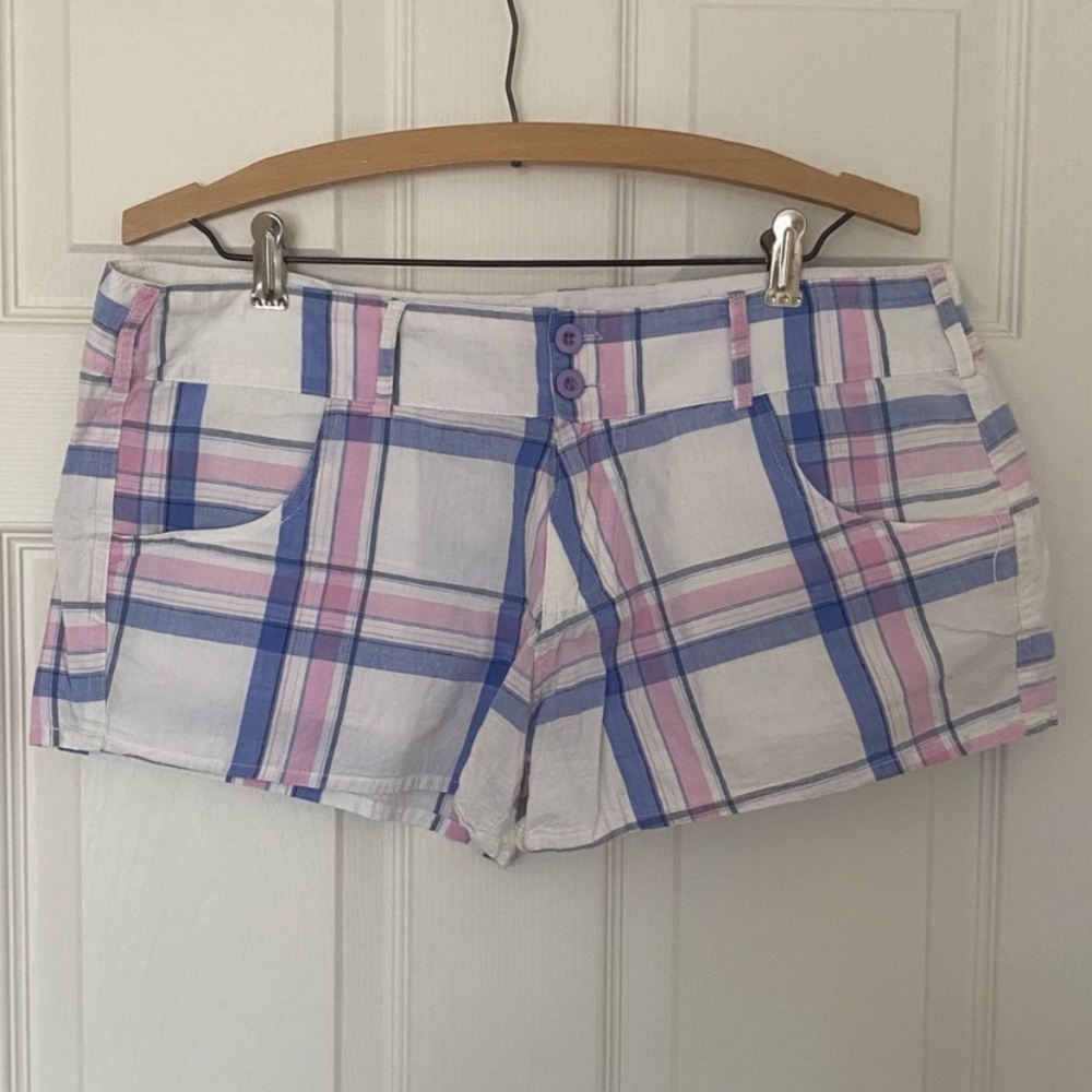 Vintage Pink & Blue Plaid Shorts